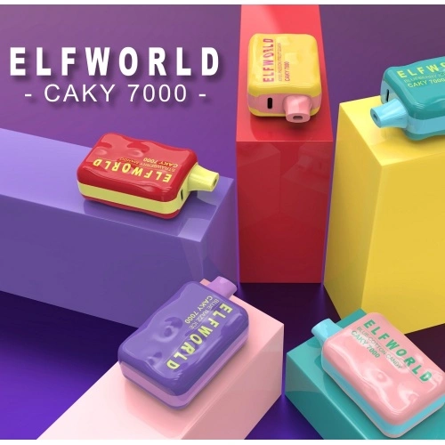 Elfworld Caky7000Puffs kertakäyttöiset ladattavat höyryt